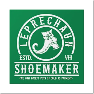 Leprechaun Shoemaker (White) Posters and Art